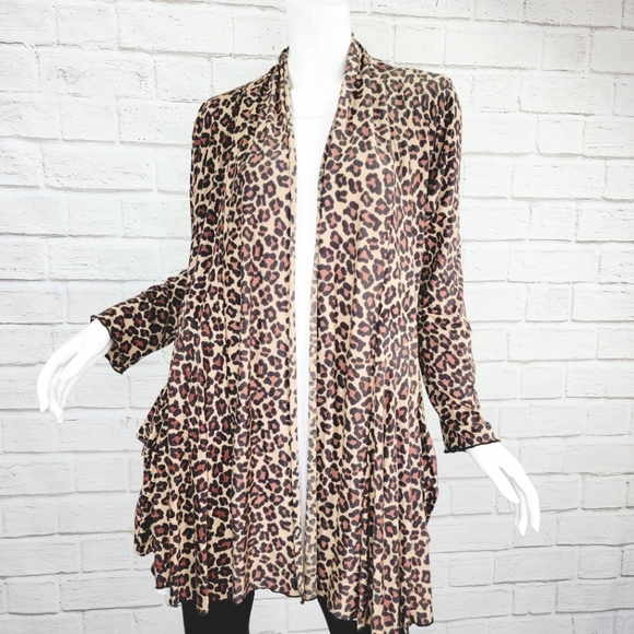 Comfy USA Modal Leopard Cardigan Size:XL